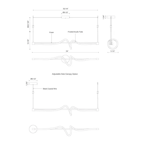 Cursive 54-Inch Linear Pendant - Image 12