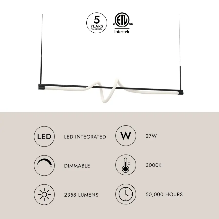 Cursive 54-Inch Linear Pendant - Image 13