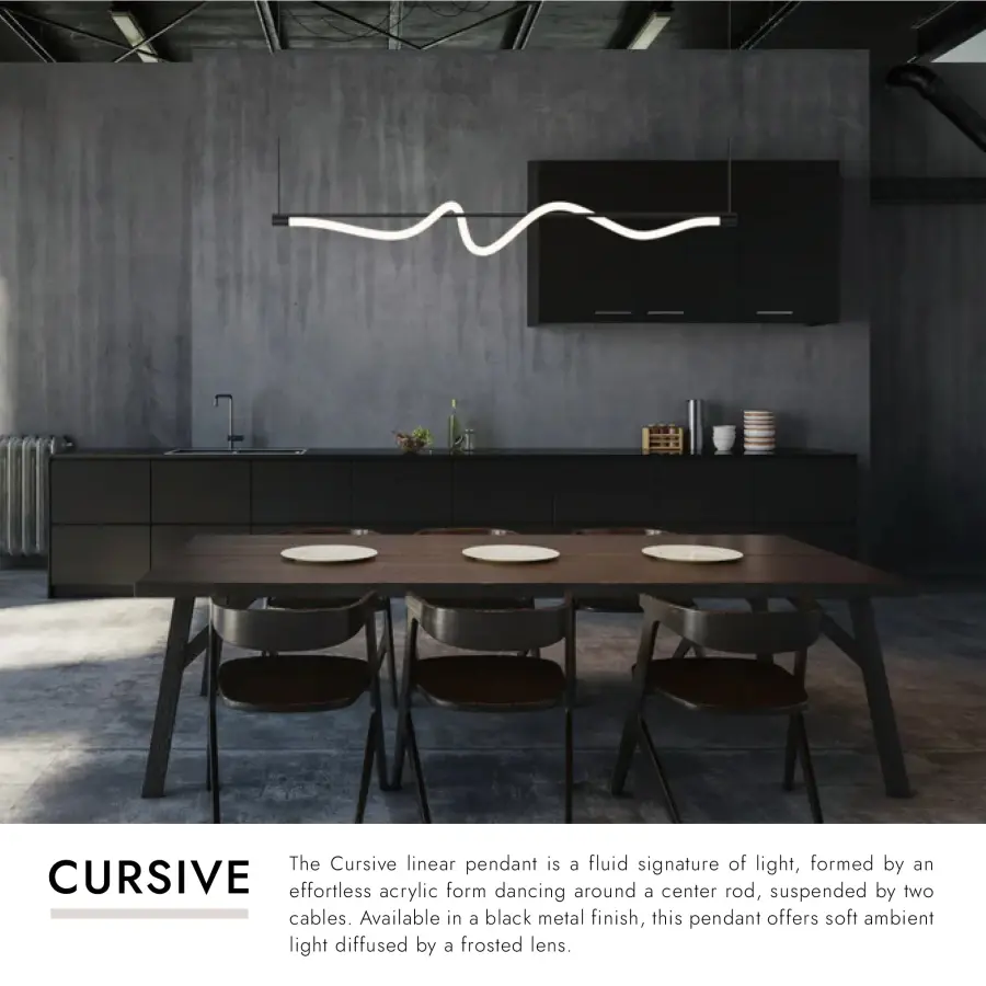 Cursive 54-Inch Linear Pendant - Image 14