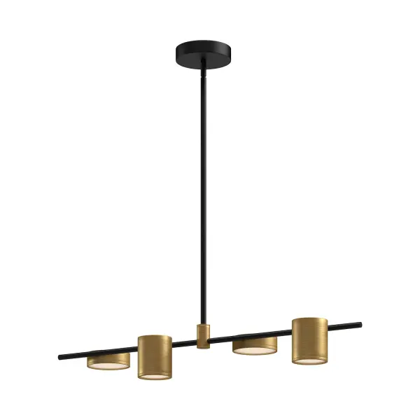 Jayden 40-Inch Linear Pendant in Matte Black with Brushed Gold - Image 1