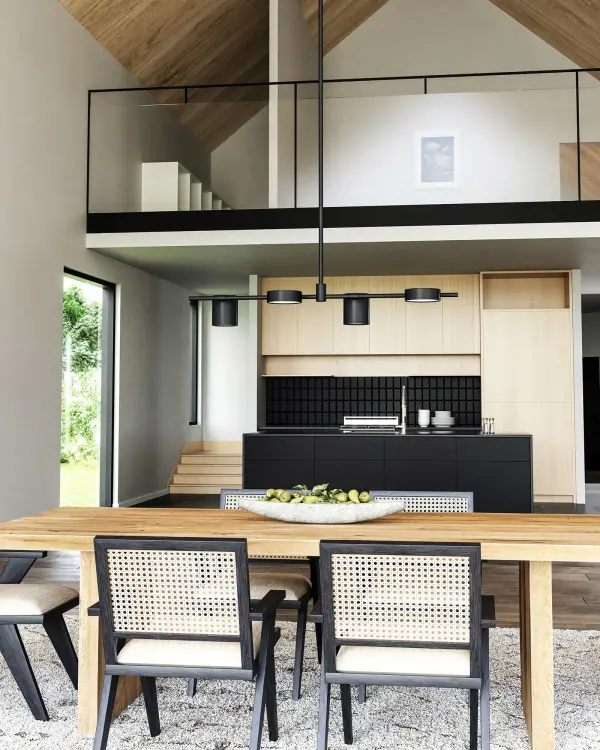 Jayden 40-Inch Linear Pendant in Matte Black with Brushed Gold - Image 2