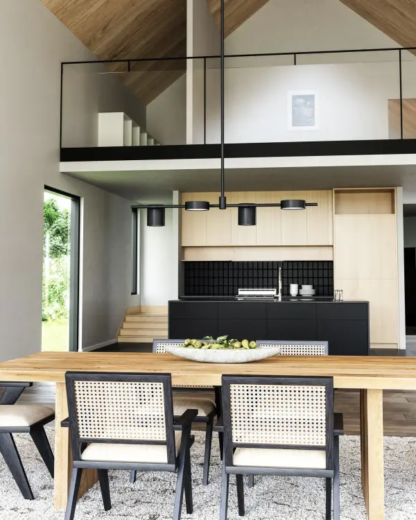 Jayden 40-Inch Linear Pendant in Matte Black with Brushed Gold - Image 3