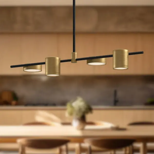 Jayden 40-Inch Linear Pendant in Matte Black with Brushed Gold - Image 4