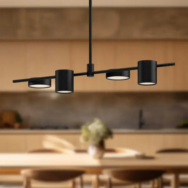Jayden 40-Inch Linear Pendant in Matte Black with Brushed Gold - Image 5