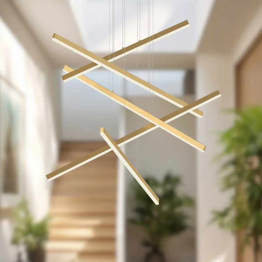 Vega 5 Head Multi Pendant in Brushed Gold - Image 5