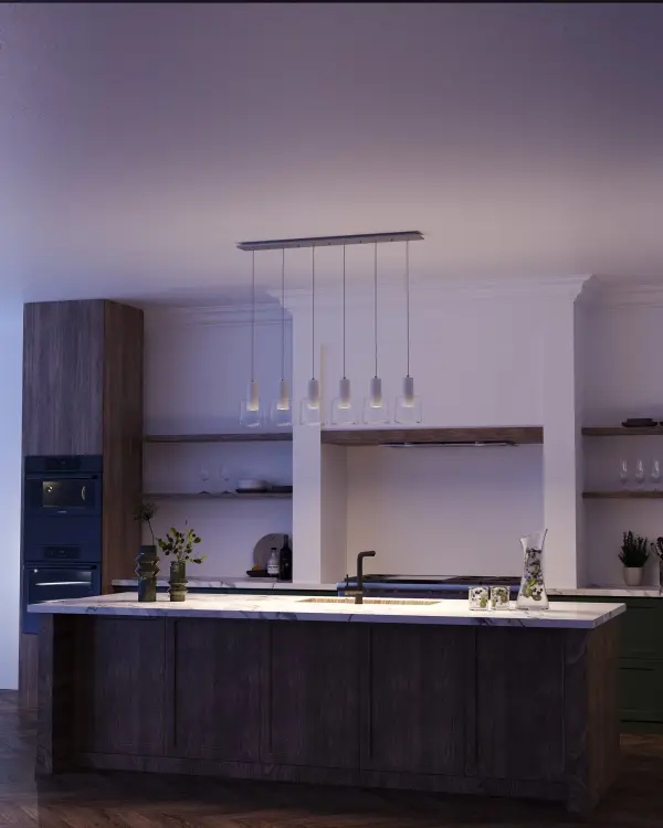 Samson 6-Light Multi Pendant in Black with Smoked Glass - Image 3