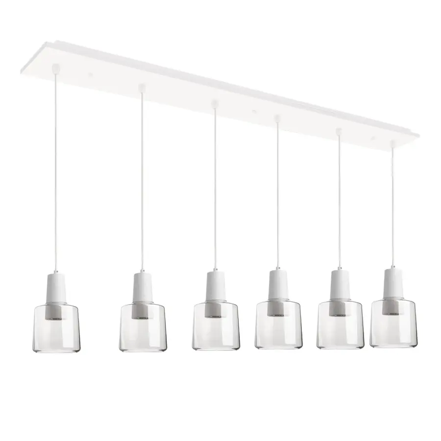 Samson 6-Light Multi Pendant in Black with Smoked Glass - Image 6