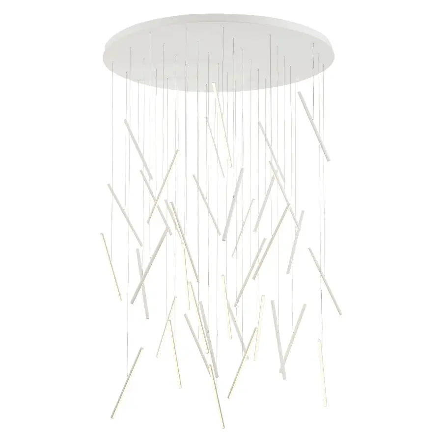 Chute 50-Inch Multi Pendant in Matte Black - Image 1