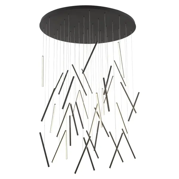 Chute 50-Inch Multi Pendant in Matte Black - Image 7