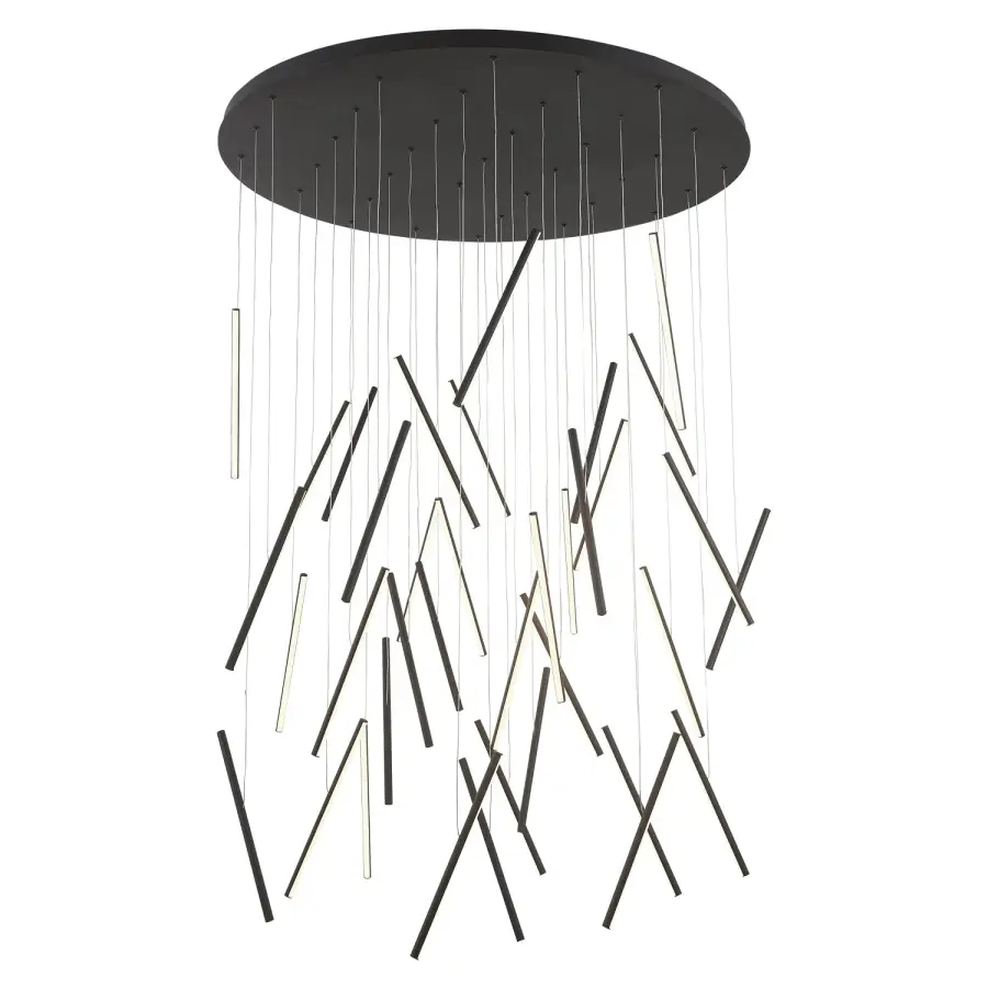 Chute 50-Inch Multi Pendant in Matte Black - Image 7