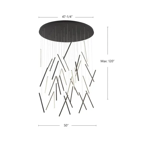 Chute 50-Inch Multi Pendant in Matte Black - Image 9