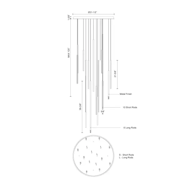 Chute 16 Head Multi Pendant - Image 10