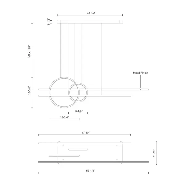 Chute Calypso 56" Multi-Light Pendant - Image 8