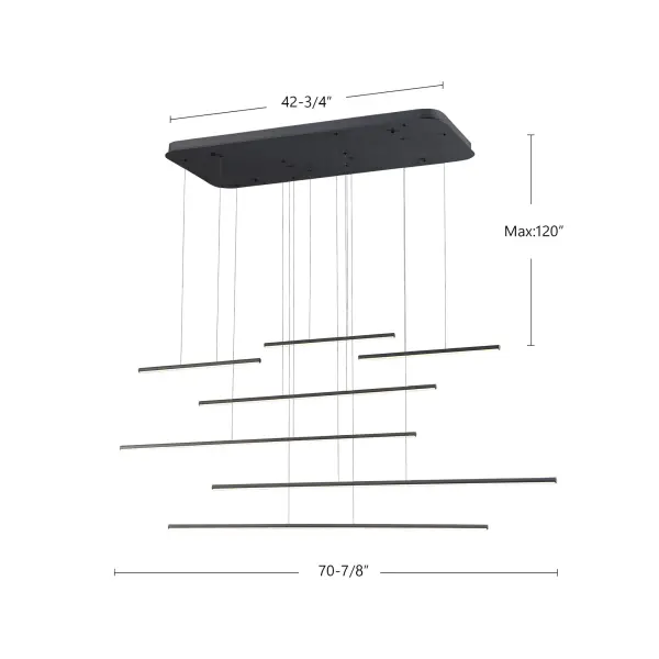 Chute Motion 70-Inch Multi Pendant Light - Image 5