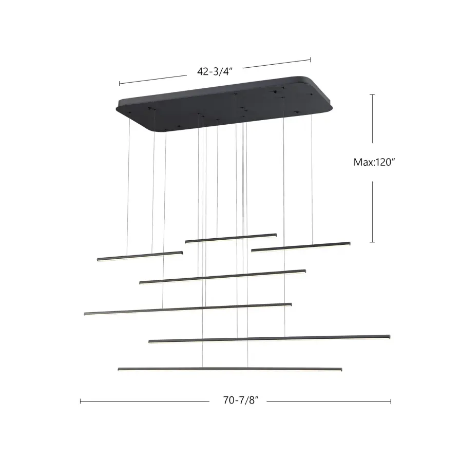 Chute Motion 70-Inch Multi Pendant in Black - Image 5
