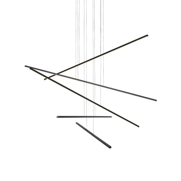 The Vega Minor 5-Light Multi Pendant delivers contemporary sophistication with its diminutive square linear profile and integrated LED technology. Perfect for modern dining spaces and kitchen islands, it provides warm, uniform light with refined details and a reductive silhouette.