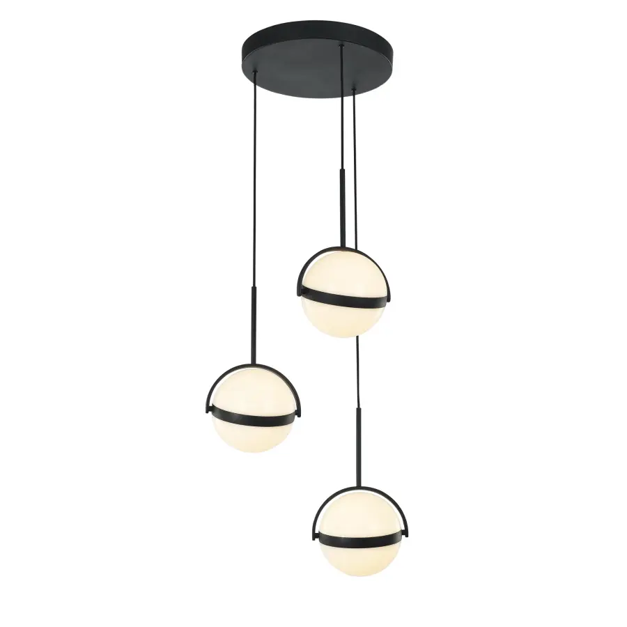 Globo 3-Light Multi Pendant in Matte Black - Image 1