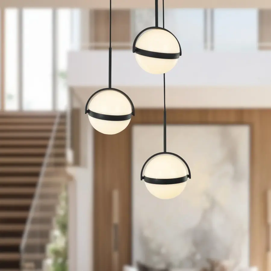 Globo 3-Light Multi Pendant in Matte Black - Image 4
