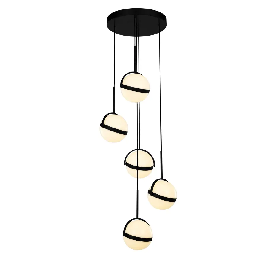 Globo 5-Light Multi Pendant in Matte Black - Image 1