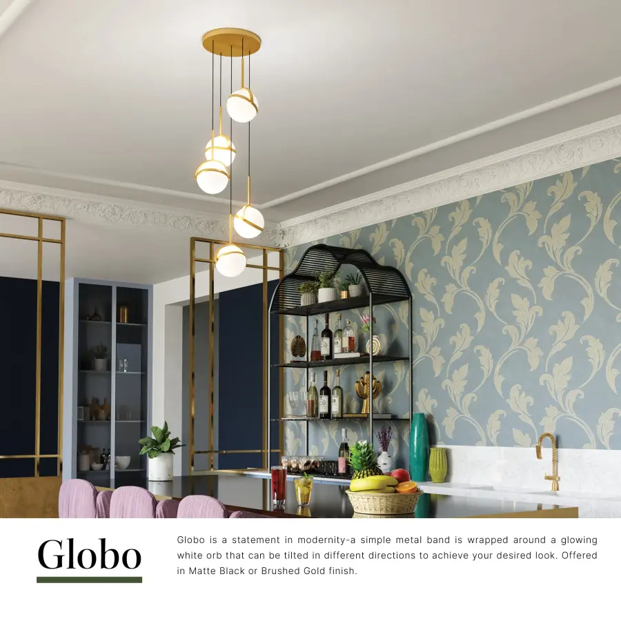 Globo 5-Light Multi Pendant in Matte Black - Image 6
