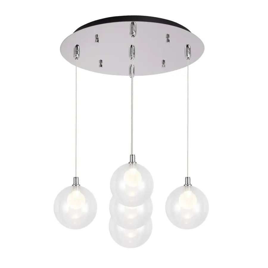 Bolla 5-Light Multi Pendant in Brushed Gold with Opal Glass - Image 12