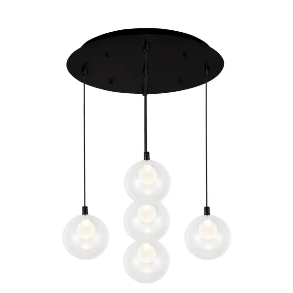 Bolla 5-Light Multi Pendant in Brushed Gold with Opal Glass - Image 3