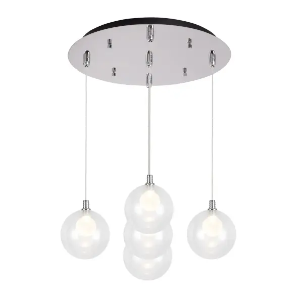 Bolla 5-Light Multi Pendant in Brushed Gold with Opal Glass - Image 5