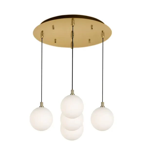 Bolla 5-Light Multi Pendant in Brushed Gold with Opal Glass - Image 9