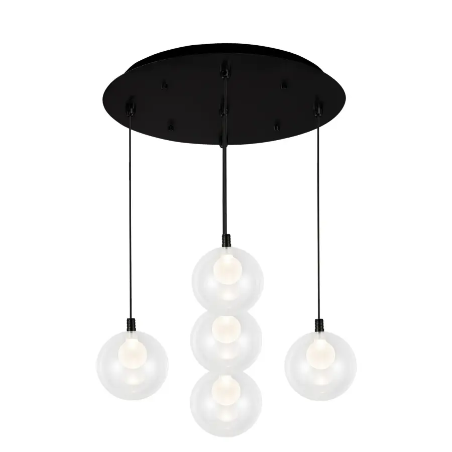 Bolla 5-Light Multi Pendant in Brushed Gold with Opal Glass - Image 10