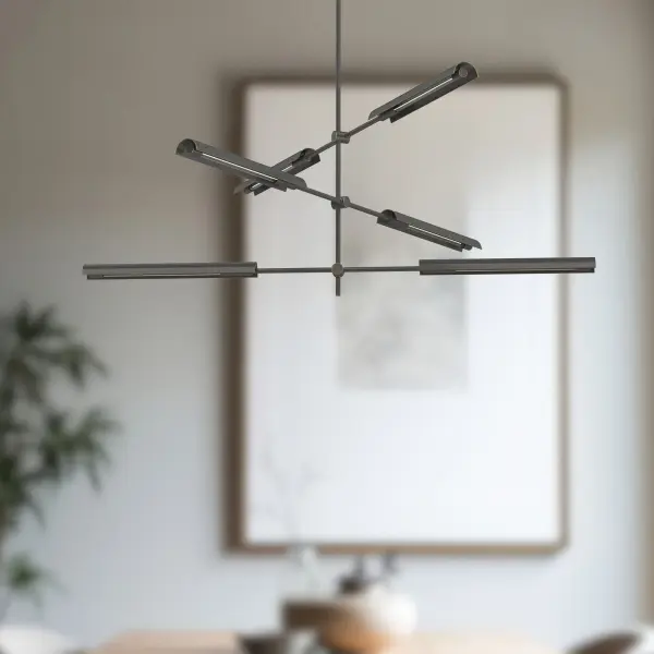 Modern Mid-Century Statement Piece with Adjustable LED Bars - Image 4
