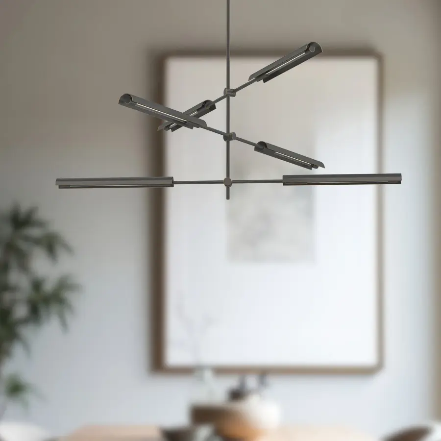 Modern Mid-Century Statement Piece with Adjustable LED Bars - Image 4