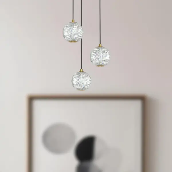 Marni 3-Light Multi Pendant in Natural Brass - Image 2