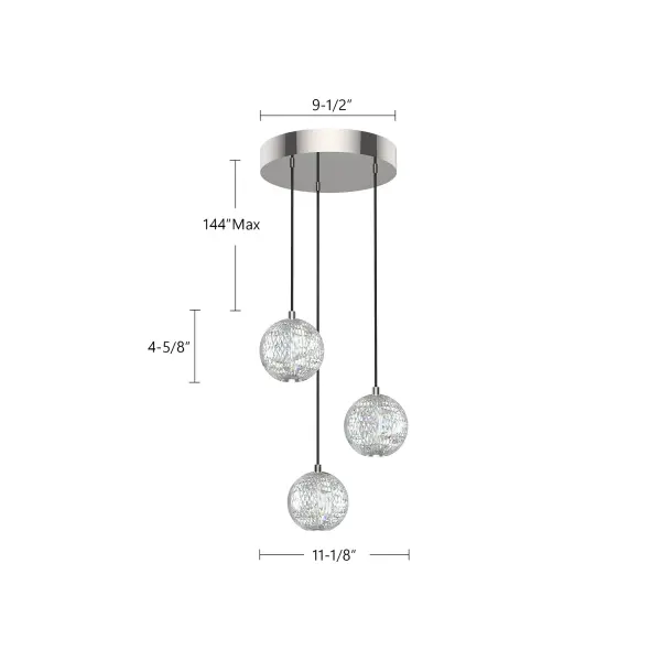 Marni 3-Light Multi Pendant in Natural Brass - Image 5