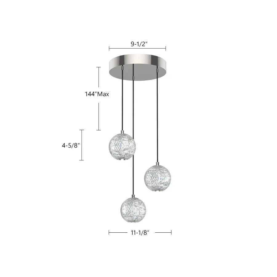 Marni 3-Light Multi Pendant in Natural Brass - Image 5