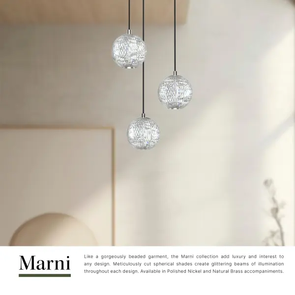 Marni 3-Light Multi Pendant in Natural Brass - Image 9
