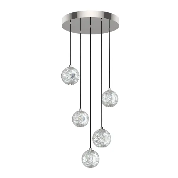 Marni 5 Light Multi Pendant in Natural Brass - Image 1