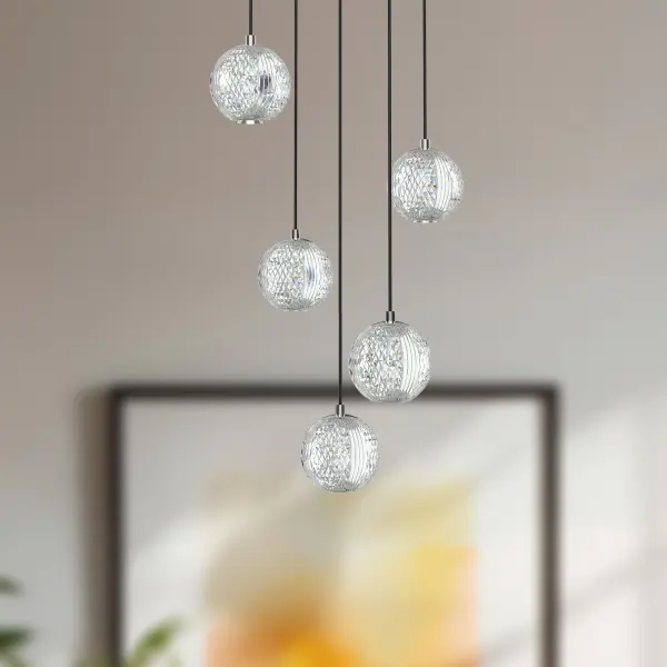 Marni 5 Light Multi Pendant in Natural Brass - Image 3
