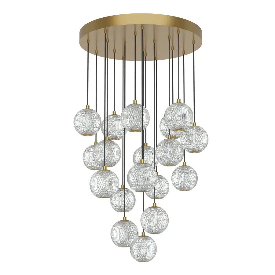 Marni 18 Light Multi Pendant in Natural Brass - Image 1