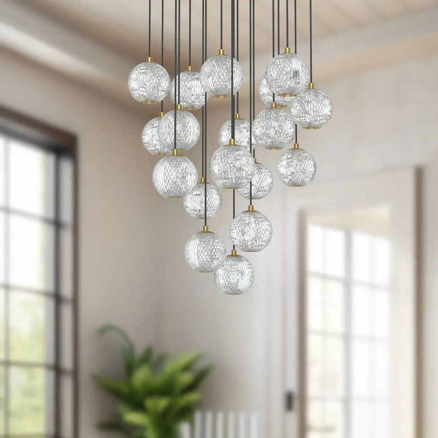 Marni 18 Light Multi Pendant in Natural Brass - Image 3