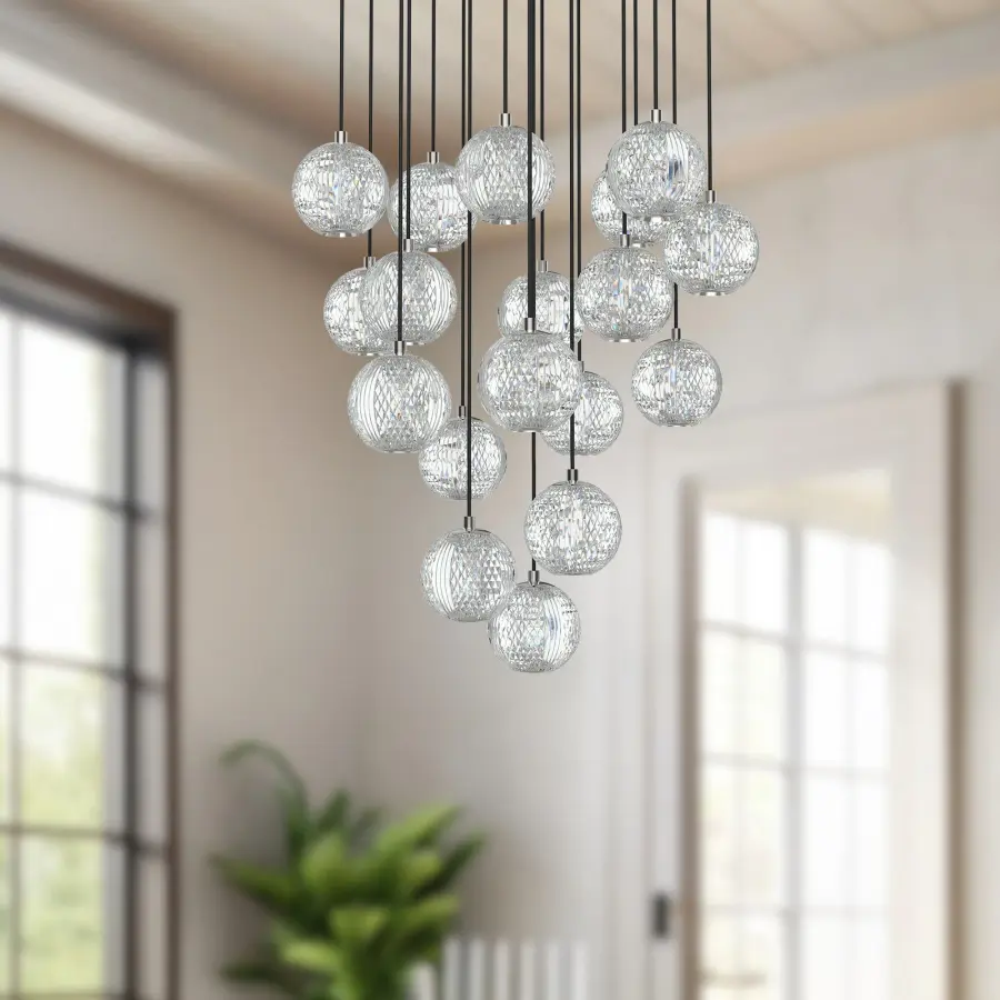 Marni 18 Light Multi Pendant in Natural Brass - Image 4