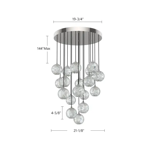Marni 18 Light Multi Pendant in Natural Brass - Image 6