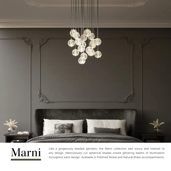 Marni 18 Light Multi Pendant in Natural Brass - Image 10