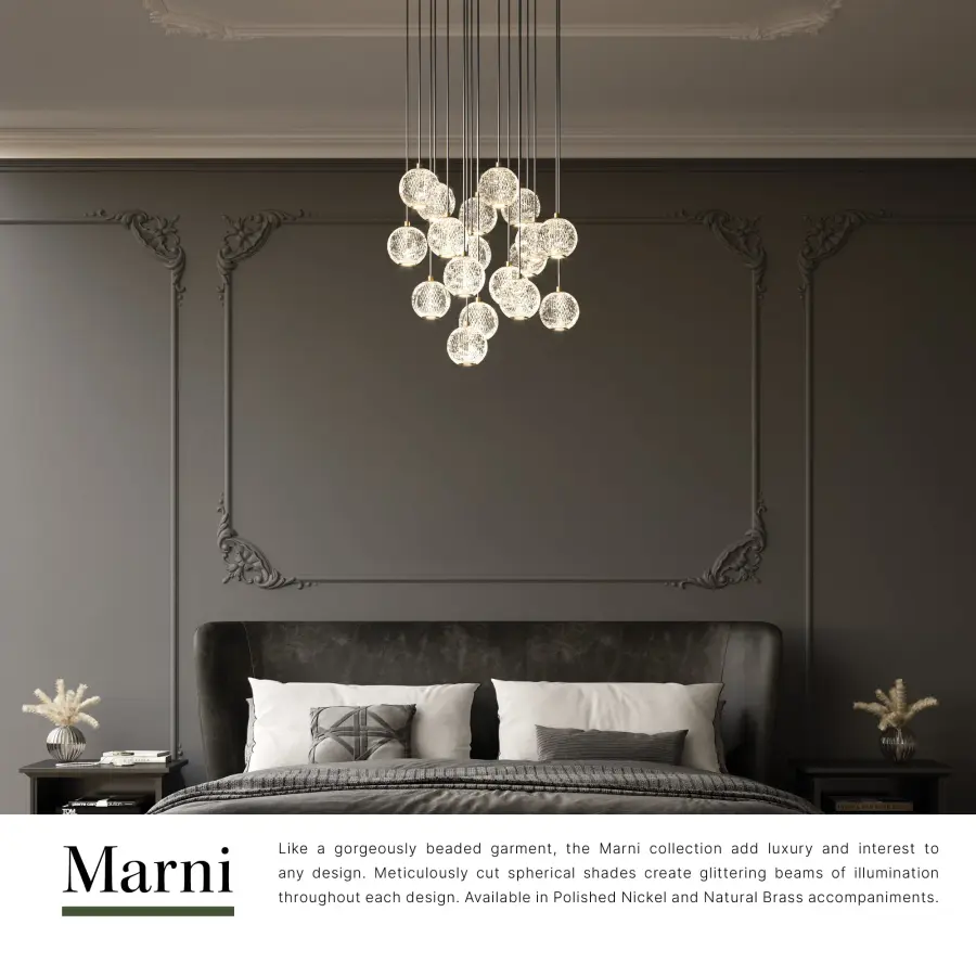 Marni 18 Light Multi Pendant in Natural Brass - Image 10