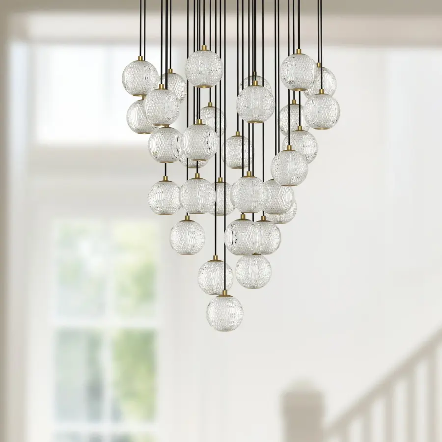 Marni 30-Light Multi Pendant in Natural Brass - Image 2