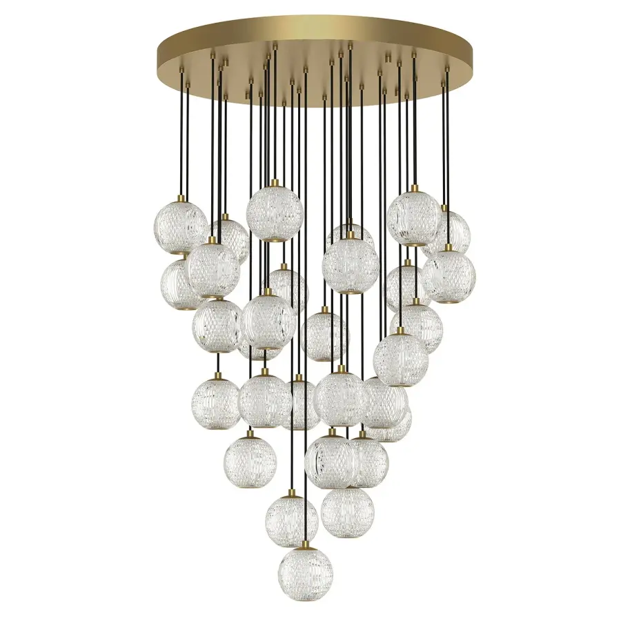 Marni 30-Light Multi Pendant in Natural Brass - Image 4