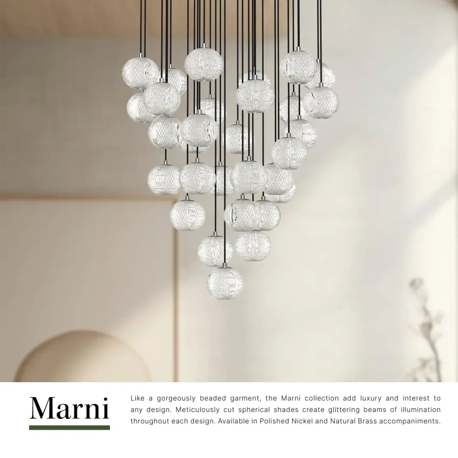 Marni 30-Light Multi Pendant in Natural Brass - Image 8