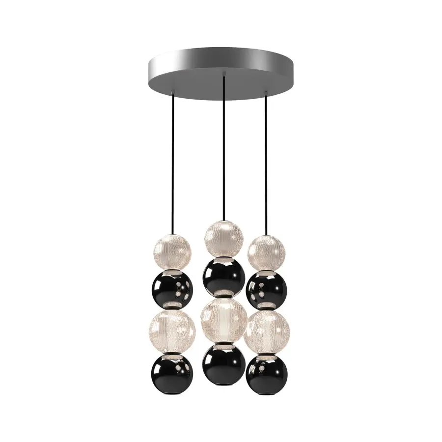 Onyx 3 Head Multi Pendant in Natural Brass - Image 1