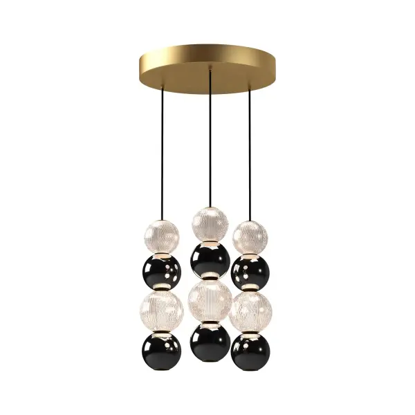 Onyx 3 Head Multi Pendant in Natural Brass - Image 4