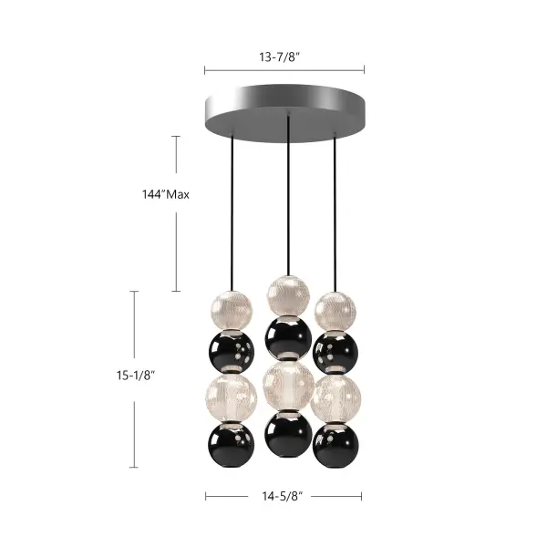 Onyx 3 Head Multi Pendant in Natural Brass - Image 5