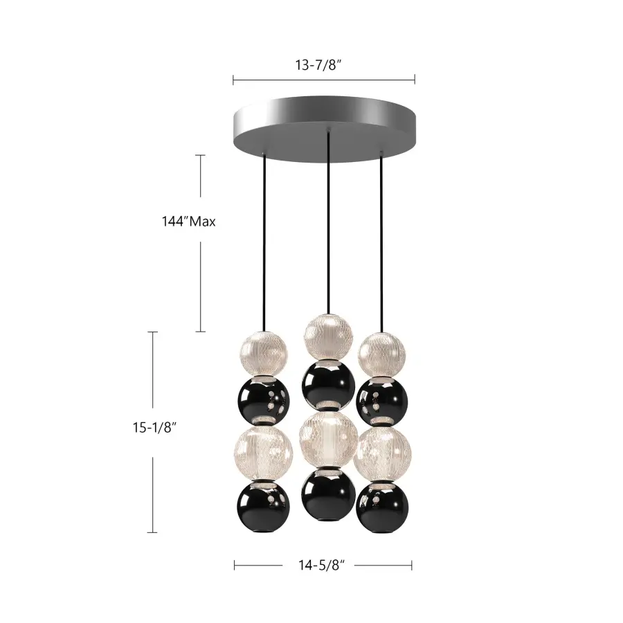 Onyx 3 Head Multi Pendant in Natural Brass - Image 5
